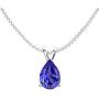 Dazzlingrock Collection 10K 8x6 mm Pear Cut Ladies Solitaire Teardrop Pendant (Silver Chain Included), White Gold