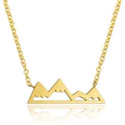 Altitude Boutique Snowy Mountain Necklace for Women Nature Lovers, Skiers, Hikers Campers (Gold, Silver, Rose Gold)