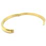 Edforce Stainless Steel Womens 18k Gold Plated Stackable Bangle Bracelet Hinged Oval-Shape Slip-On, (58mm x 49mm)