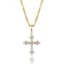 TOPGRILLZ 925 Sterling Silver 14K Gold Plated Small Cross Necklace Pendant for Girls Women Venice Chain Fashion Jewelry Gift
