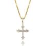 TOPGRILLZ 925 Sterling Silver 14K Gold Plated Small Cross Necklace Pendant for Girls Women Venice Chain Fashion Jewelry Gift