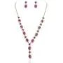 SP Sophia Collection Fancy Fashion Statement Womens Double Halo Y Oval Drop Necklace and Stud Post Dangle Earrings Set SP Sophia Collection Fancy Fashion Statement Womens Double Halo Y Oval Drop Necklace and Stud Post Dangle Earrings Set