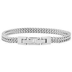 Geoffrey Beene Men’s Stainless Steel Double Franco Chain Bracelet with Extension