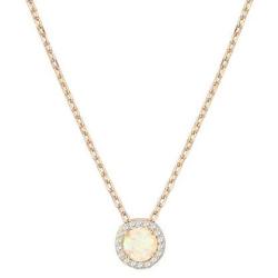 PAVOI 14K Gold Plated Created Opal Pendant Cubic Zirconia Halo Necklace | Gold Necklaces for Women