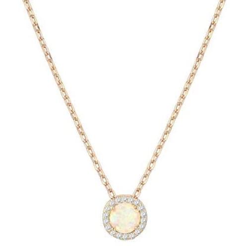 PAVOI 14K Gold Plated Created Opal Pendant Cubic Zirconia Halo Necklace | Gold Necklaces for Women