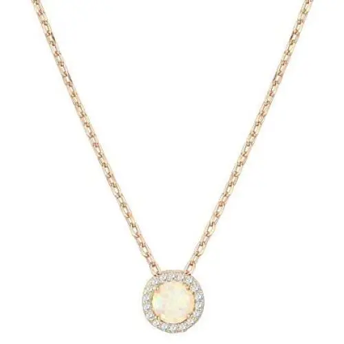 PAVOI 14K Gold Plated Created Opal Pendant Cubic Zirconia Halo Necklace | Gold Necklaces for Women