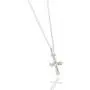 Tiny Sterling Silver Cross Necklace with Chain for Babies (12'') & Girls (14'') Makes an Ideal Baby Shower, Baptism, Christening, or Welcome New Baby gift and will become a Treasured Heirloom.