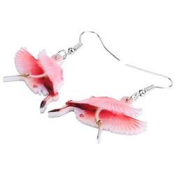NEWEI Acrylic Flying Parrt Bird Dangle Earrings Big Long Drop For Women Sweet Animal Ornaments Jewelry Charm Gifts