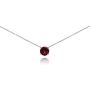 Sterling Silver Red Solitaire Choker Necklace Made with Swarovski Crystal