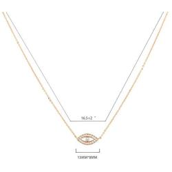 Mevecco Gold Dainty Evil Eye Necklace for Women 18K Gold Plated Cute Delicate Solitaire Cubic Zirconia Boho Protection Evil Eye Minimalist Simple Necklace Gift