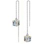 SLUYNZ 925 Sterling Silver Dangle Earrings Chain for Women Teen Girls Dream Catcher Threader Earrings Crystal Drop Earrings (CZ Crystal Dangle)