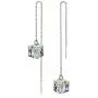 SLUYNZ 925 Sterling Silver Dangle Earrings Chain for Women Teen Girls Dream Catcher Threader Earrings Crystal Drop Earrings (CZ Crystal Dangle)