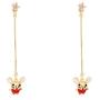 Happyyami Adorbale Mouse Drop Dangle Earring Charm Rat Animal Stud Earrings Jewelry Decorative Gift for Women Girls (Golden and Red)