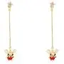 Happyyami Adorbale Mouse Drop Dangle Earring Charm Rat Animal Stud Earrings Jewelry Decorative Gift for Women Girls (Golden and Red)