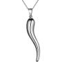Hipunk Italian Horn Necklace/Earrings Women Men 316L Stainless Steel Lucky cornicello Talisman Pendant Earring 18k Gold/Black Gun Plated Protection Amulet Chili Pepper Jewelry