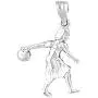 Jewels Obsession Bowling Player Pendant | Sterling Silver 925 Bowling Player Pendant - 24 mm