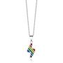 AIKESIWAI Lesbian Necklace,Lesbian Stuff,Pride Rainbow Necklace,Stainless Steel Rainbow Pendant, LGBT Pendant, Gay Lesbian Pride Pendant
