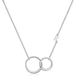 SANNYRA to My Sister-in-Law Necklace Initial Two Interlocking Infinity Double Circles 26 Letters Alphabet Jewelry for Women