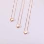Clasicomis Small Heart Necklace, 14k Rose Gold Plated Heart Shaped Chain Pendant Gift for Women Girls Kids
