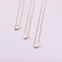 Clasicomis Small Heart Necklace, 14k Rose Gold Plated Heart Shaped Chain Pendant Gift for Women Girls Kids