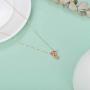 Solid 18k Gold Rose Flower Pendant Necklace for Women, Dianty Fine Jewelry Gifts for Wife / Girlfriend, 17''