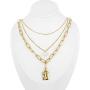 HAWSON Gold Lock Necklaces Dainty Choker Necklaces for Women, 18K Gold Plated Layering Paperclip Adjustable Link Chain Statement Choker Necklaces for Girls