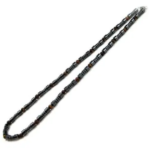 Accents Kingdom Mens Magnetic Hematite Therapy & Healing Stone with Tigers Eye Sports Necklace Accents Kingdom Mens Magnetic Hematite Therapy & Healing Stone with Tigers Eye Sports Necklace