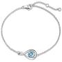 FANCIME 925 Sterling Silver Birthstone Bracelets for Women Dainty Simple Infinity Created Aquamarine Birthday Anniversary Jewelry Gifts for Her, Chain Length 6.7''+1.2'' Extend
