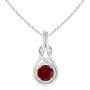 January Birthstone - Garnet Knot Pendant Necklace in Sterling Silver (6mm Garnet)