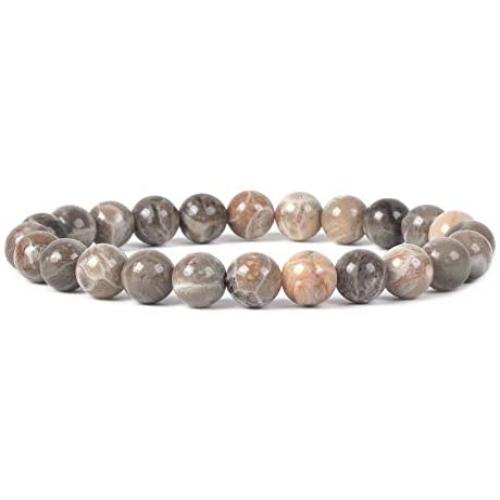 Justinstones Gem Semi Precious Gemstone 8mm Round Beads Stretch Bracelet 7 Inch Unisex