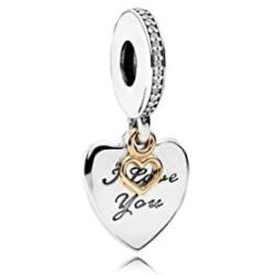 MiniJewelry I Love You Romatic Charm for Bracelets Love Herat You Me Forever Sterling Silver Charms for Women Wife Mom