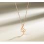 Agvana 14K Solid Real Rose Gold Musical Note Dainty Pendant Necklace Fine Jewelry Anniversary Birthday Gifts for Women Girls Mom Grandma Wife Daughter Her Yourself with Jewelry Box, 16+2 Inches