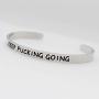 NXYVB Women Girls Motivational Birthday Cuff Bangle Friendship Personalized Jewelry Inspirational Cuff Bracelet Bangle Keep Going Motivational Mantra Quote Stainless Steel Engraved for Girl Gift