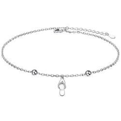 FLYOW Anklet for Women S925 Sterling Silver Adjustable Foot Chain Ankle Bracelet Anklets Jewelry