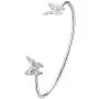 Greendou Fashion Jewelry 925 Sterling Silver Plated Double Butterflies Open Cuff Bangle Bracelet for Women and Girls Greendou Fashion Jewelry 925 Sterling Silver Plated Double Butterflies Open Cuff Bangle Bracelet for Women and Girls
