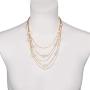 Jones New York White Pearls Multistand Gold Long Necklace Set with Pearl Earrings