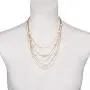 Jones New York White Pearls Multistand Gold Long Necklace Set with Pearl Earrings