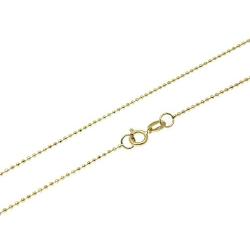 1mm thick 14k gold plated sterling silver 925 Italian diamond cut BALL bead chain necklace bracelet anklet - 6'', 8'', 10'', 12'', 14'', 16'', 18'', 20'', 22'', 24'', 26'', 28'', 30'', 32'', 34'', 36'', 38'', 40''