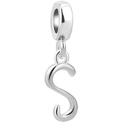 Jesse Ortega 925 Sterling Silver Initial A-Z 26 Letters Alphabet New Bead Charms fit Bracelet