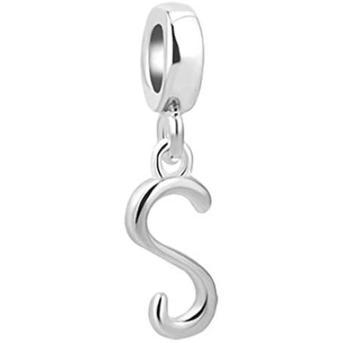 Jesse Ortega 925 Sterling Silver Initial A-Z 26 Letters Alphabet New Bead Charms fit Bracelet