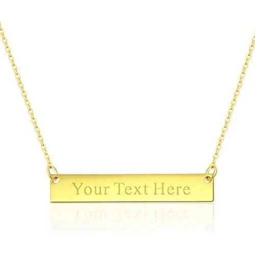 Personalized Engraved Bar Necklace Pendant Initial Text Custom Gift for Woman Kids Mom Sister Daughter Grandma Girlfriend Graduation Wedding Birthday Anniversary Personalized Engraved Bar Necklace Pendant Initial Text Custom Gift for Woman Kids Mom Sister Daughter Grandma Girlfriend Graduation Wedding Birthday Anniversary