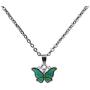 Mood Temperature Necklace Color Change Pendant Emotion Butterfly Women Stainless Steel Long Chain Jewelry