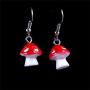 Mushroom Shape Pendant Dangle Earrings Funny Sweet Fresh Simulation Mushroom Drop Earrings Colorful Mushroom Food Charm Earrings for Women Girls Jewelry