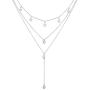 WangGao Stainless Steel Choker Necklaces Handmade Y Shape Tassel Star Crystal Long Pendant Multilayer Necklaces 3 Layer Chain Necklaces Set for Women Girls