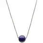 Round 10mm Blue Lapis Stone Station Sterling Silver Box Chain Necklace Adjustable Round 10mm Blue Lapis Stone Station Sterling Silver Box Chain Necklace Adjustable