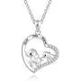 925 Sterling Silver Mother Daughter Jewelry Elephant Heart Pendant Necklace Engraved love you more for Women Girls 925 Sterling Silver Mother Daughter Jewelry Elephant Heart Pendant Necklace Engraved love you more for Women Girls