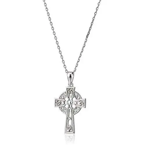 Celtic Cross Jewelry for Women Made in Ireland Sterling Silver Celtic Cross Necklace Small 7/8'' Cross Pendant with 18'' Chain Crafted in Co. Dublin, Ireland Celtic Cross Jewelry for Women Made in Ireland Sterling Silver Celtic Cross Necklace Small 7/8'' Cross Pendant with 18'' Chain Crafted in Co. Dublin, Ireland