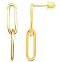 Prism Jewel Paper Clip 14k Yellow Gold Plated Silver Dangling Chain Link Earrings Prism Jewel Paper Clip 14k Yellow Gold Plated Silver Dangling Chain Link Earrings