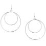 SolidSilver - Sterling Silver CZ Accent Double Hoop in Hoop Dangle Earrings | Round or Square