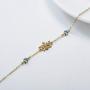 Rikelus 14K Real Yellow Gold Crown Bracelet with Sea Blue 5A Cubic Zircon,Romantic Jewelry for Women Girls Gift for Christmas Birthday,Chain Length 7 + 2 Extension